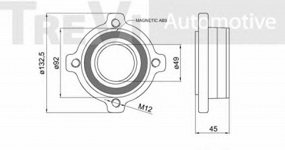 TREVI AUTOMOTIVE wb2245 -  Комплект подшипника ступицы колеса